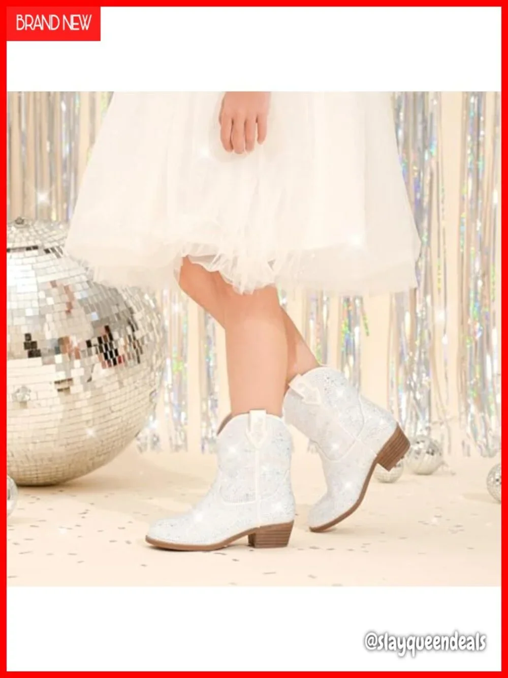 Girls Rhinestone Cowgirl Ankle Boots Pointed Toe Pull Tab Western
